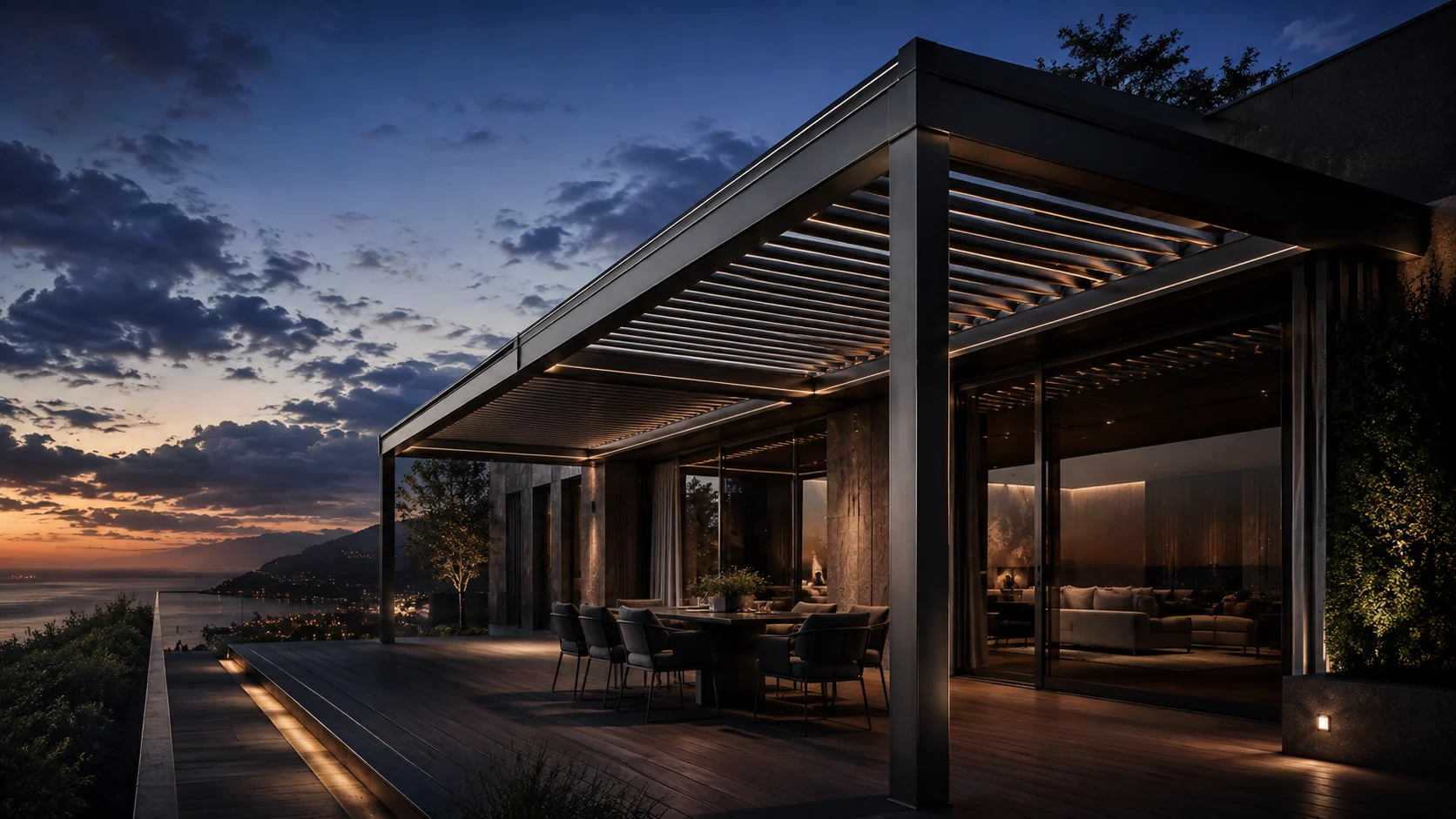 Pergolas bioclimatiques — mise en situation